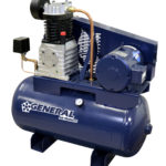 a general air products compressor with a blue tank