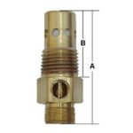 a close up of a brass valve with measurements on it