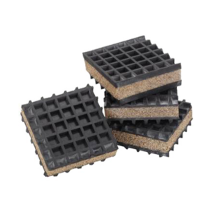 a stack of rubber pads with cork in the middle