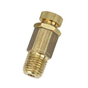 a close up of a brass valve on a white background