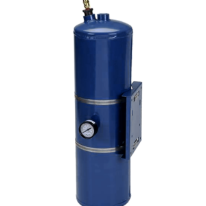 a blue cylinder with a gauge attached to it