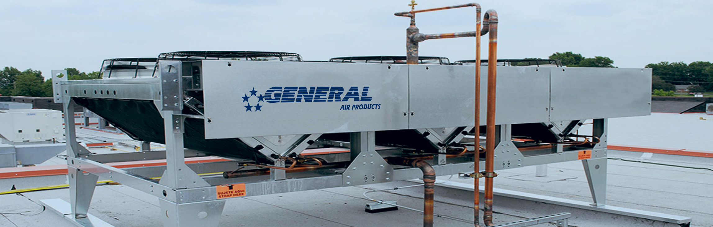 a general air products machine sits on top of a roof
