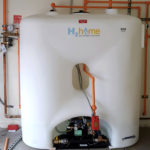 a large white tank with the word H2home on it