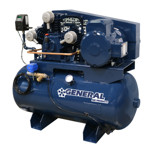 a blue general air products air compressor