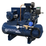 a blue general air products air compressor