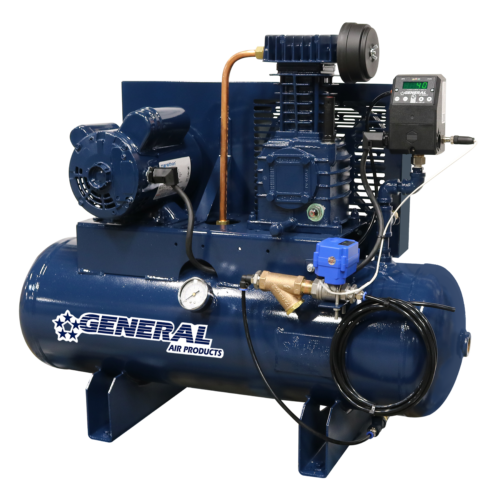 a blue general air products air compressor