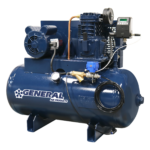 a blue general air products air compressor