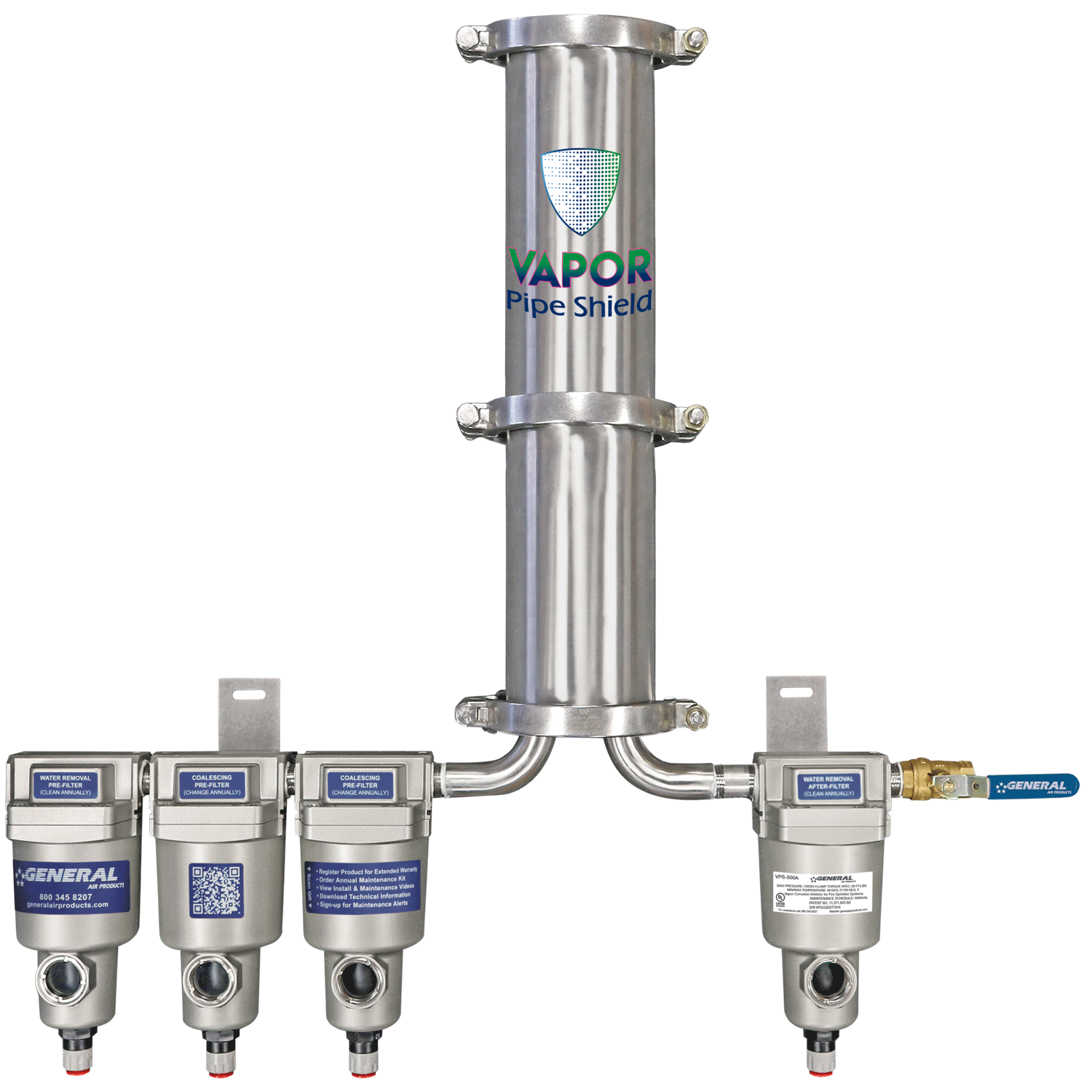 Vapor Pipe Shield - VPS-1000A. Corrosion prevention in dry and pre-action fire sprinkler systems.