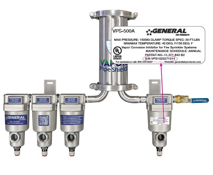 Vapor Pipe Shield Product Registration Serial Number Label