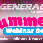 a poster for a general air product summer webinar series