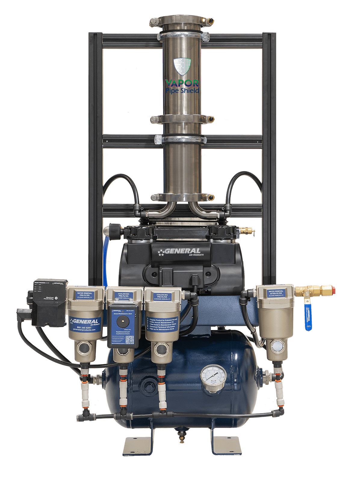 air compressor and vapor pipe shield