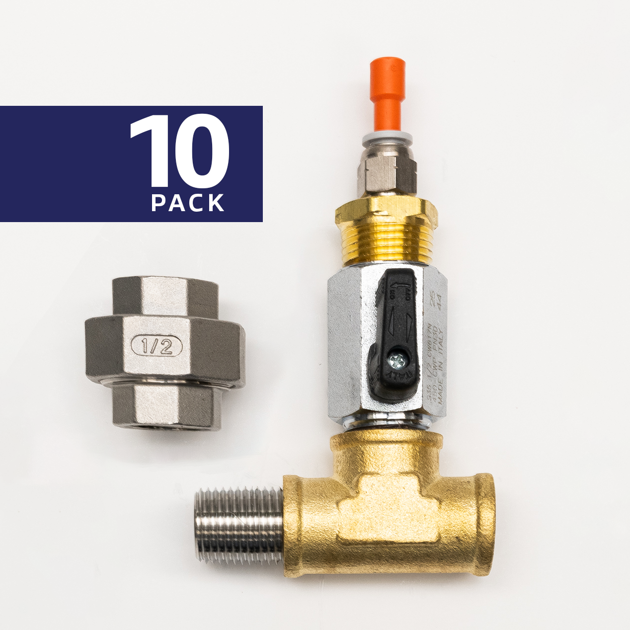 Vapor Pipe Shield In-Line VCI Indicator Test Port - 1/2" NPT (10 PACK)